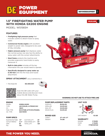 BE WS1565H spécification | Fixfr