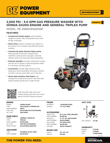 BE PE-2565HWSGENSP spécification | Fixfr