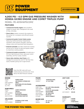 BE PE-4013HWPSCOMZ spécification | Fixfr