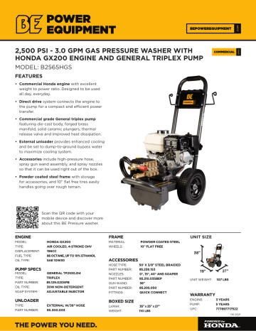 BE B2565HGS spécification | Fixfr