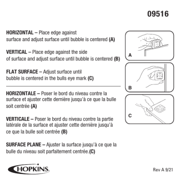 Hopkins 09516 Never Fade™ Three Way Surface Level Guide d'installation | Fixfr