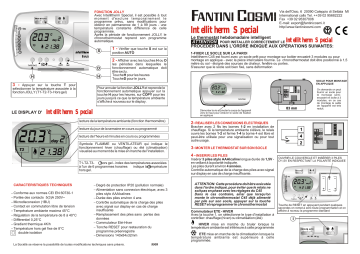 Fantini Cosmi Intellitherm Special C45 Mode d'emploi | Fixfr