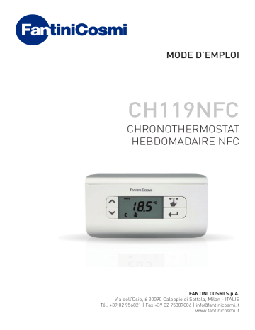 Fantini Cosmi CH119NFC Programmable thermostat Mode d'emploi | Fixfr