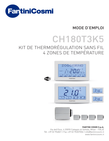 Fantini Cosmi CH180T3K5 Wireless 4-zone thermoregulation kit Mode d'emploi | Fixfr