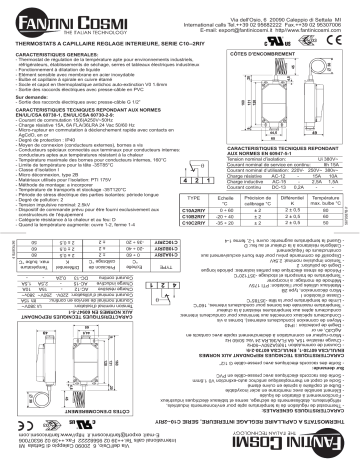 Fantini Cosmi C10..Y Termostati ambiente Mode d'emploi | Fixfr
