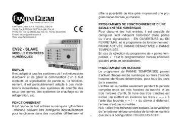 Fantini Cosmi EV92 Digital inputs module - SLAVE Mode d'emploi | Fixfr