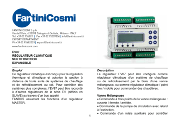 Fantini Cosmi EV87 Centralina di regolazione multifunzione espandibile Mode d'emploi | Fixfr