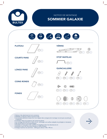 BULTEX Sommier coffre 140x190 cm GALAXIE 2 Mode d'emploi | Fixfr