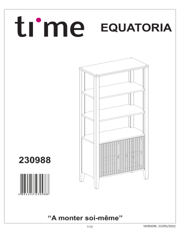 Time Bibliothèque 2 portes EQUATORIA ciré teinté teck Mode d'emploi | Fixfr