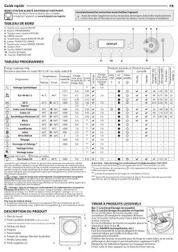 Hotpoint Lave-linge Séchant Aqualtis - Lavage 9 Kg- 1600 Tours/min - Blanc - Aqd972f697eun Manuel utilisateur