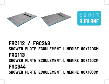 Aurlane Receveur De Douche A Carreler 80x120 cm - Bonde Caniveau Noir Mat Mode d'emploi | Fixfr