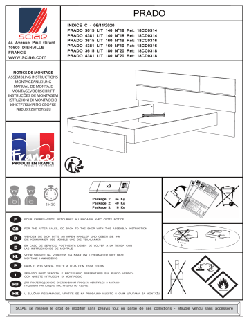 Lit 180x200 cm PRADO blanc imitation chêne structuré | Lit 160x200 cm PRADO gris et blanc brillant | Lit 140x190 cm PRADO gris et blanc brillant | Lit 160x200 cm PRADO blanc imitation chêne structuré | BUT Lit 140x190 cm PRADO blanc imitation chêne structuré Mode d'emploi | Fixfr