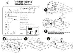 NUIT FAUBOURG coffre électrique 140x190 cm Sommier TRIOMPHE gris clair Mode d'emploi