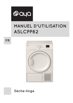 AYA Seche linge hublot ASLCPP82 8kg blanc Manuel utilisateur