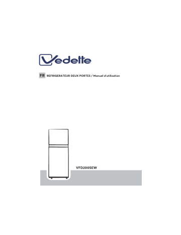 Vedette réfrigérateur 2 portes VFD200SEW 206L Blanc Manuel utilisateur | Fixfr