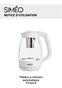 Simeo Bouilloire/Théière T° réglable TVV410 2200W 1,2L Blanc Manuel utilisateur