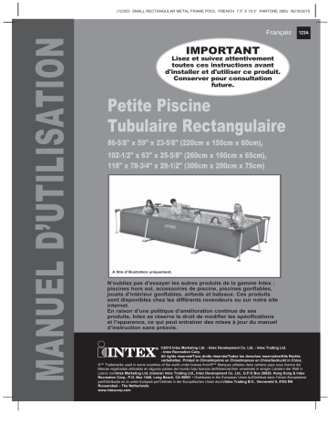 Intex Piscine Tubulaire Rectangle 2,20 X 1,50 X 0,60 M - Piscine Mode d'emploi | Fixfr