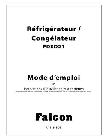 Falcon Réfrigérateur multi-portes FDXD21BL/C 608L Noir Manuel utilisateur | Fixfr