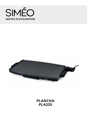 Simeo Plancha XL PLA225 2400W Noir Manuel utilisateur | Fixfr