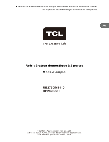 TCL Combiné RP282BSF0 282L Gris Manuel utilisateur | Fixfr