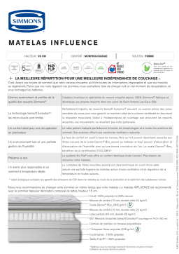 Simmons Matelas ressorts ensachés 140x190 cm ép.28cm INFLUENCE Mode d'emploi