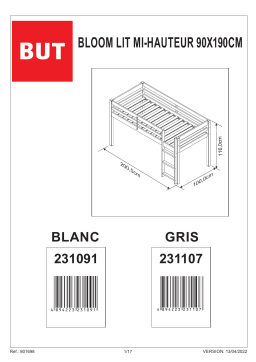 BUT Lit mi haut 90x190 cm BLOOM Blanc Mode d'emploi