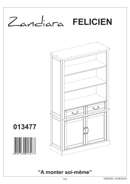 ZANDIARA Bibliothèque FÉLICIEN bois massif Mode d'emploi