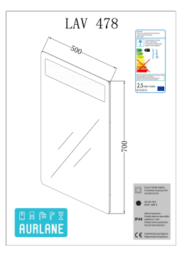 Aurlane Miroir Salle De Bain LED À Bandeau Auto-éclairant - Dim: 50x70x5cm - Cloud Mode d'emploi