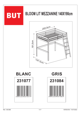 BUT Mezzanine 140x190 cm BLOOM Blanc Mode d'emploi
