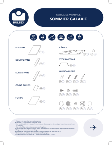 BULTEX Sommier coffre 160x200 cm GALAXIE 3 béton Mode d'emploi | Fixfr