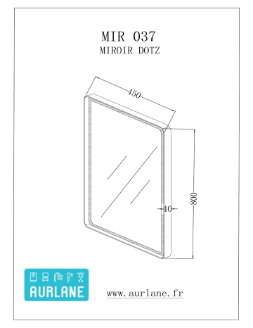 Aurlane Miroir 80x45 Avec LED - Uby LED Mode d'emploi | Fixfr