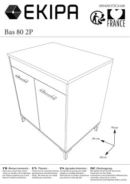 BUT Bas 80 cm 2 portes ONYX noir Mode d'emploi