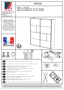 BUT Armoire 2 portes coulissantes PRADO gris et blanc brillant Mode d'emploi