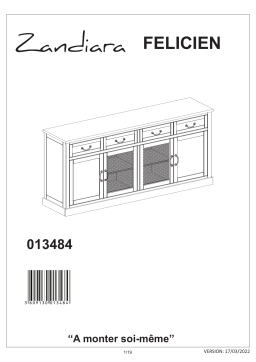 ZANDIARA Buffet 4 portes/ 4 tioirs FÉLICIEN bois massif Mode d'emploi