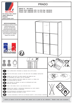 BUT Armoire 3 portes battantes PRADO blanc imitation chêne structuré Mode d'emploi