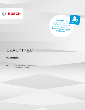 Bosch Lave-linge hublot WAJ24018FR 8kg Blanc Manuel utilisateur | Fixfr