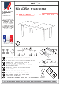 BUT Table L.160/205 NORTON imitation bois et béton Mode d'emploi