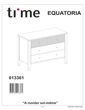 Time Commode 3 tiroirs EQUATORIA pin massif Mode d'emploi | Fixfr