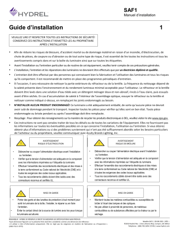Hydrel SAF1 Static White Floodlight Guide d'installation | Fixfr
