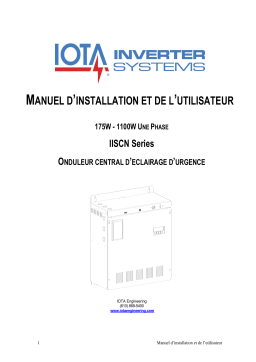 IOTA IISCN 1100 Emergency Inverter Guide d'installation