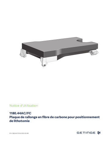 118044FC / CF multi-purpose plate for lithotomy | Getinge 118044AC / CF multi-purpose plate for lithotomy Mode d'emploi | Fixfr