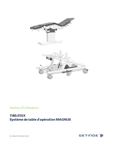 118001A0 / MAGNUS Table Column for Built-In Plate | 118001A1 | 118001B1 | 118010A0 | 118001B3 | 118001B4 | 118001C0 / MAGNUS Table Column, mobile | 118001B2 | 118010F0 | 118001D0 / MAGNUS OR-table column, indepen | Getinge 118001B0 Magnus OP table column / surface mounted Mode d'emploi | Fixfr