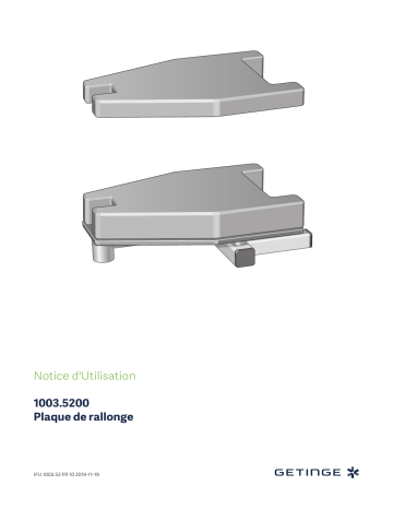 Getinge 000000000010035200 Extension plate Mode d'emploi | Fixfr