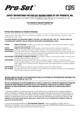 CPS Products TRS600 Sparkless Ignition Proof Recovery Machine Mode d'emploi