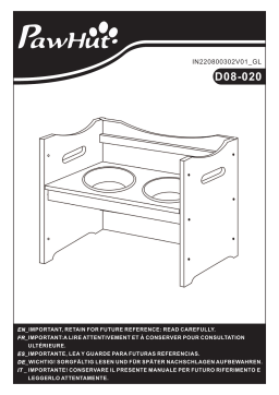 PawHut D08-020 Raised Pet Food Elevated Feeder Mode d'emploi