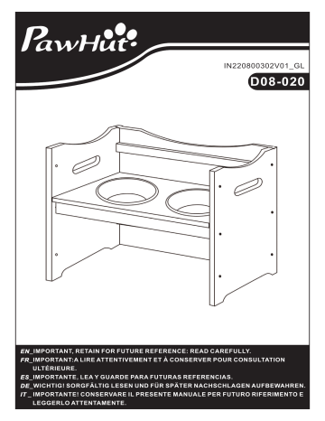 PawHut D08-020 Raised Pet Food Elevated Feeder Mode d'emploi | Fixfr