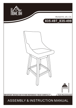 HOMCOM 835-497CG 28.5" Set of 2 Swivel Bar Height Bar Stools Mode d'emploi