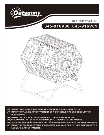 Outsunny 845-916V00BK Dual Chamber Compost Bin Mode d'emploi | Fixfr