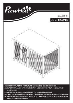 PawHut D02-124V00DR Furniture Style Dog Crate Mode d'emploi