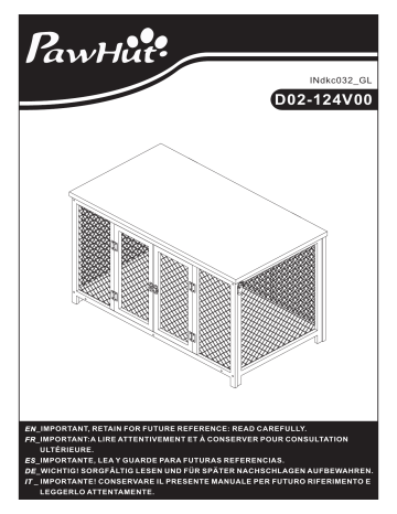 PawHut D02-124V00DR Furniture Style Dog Crate Mode d'emploi | Fixfr